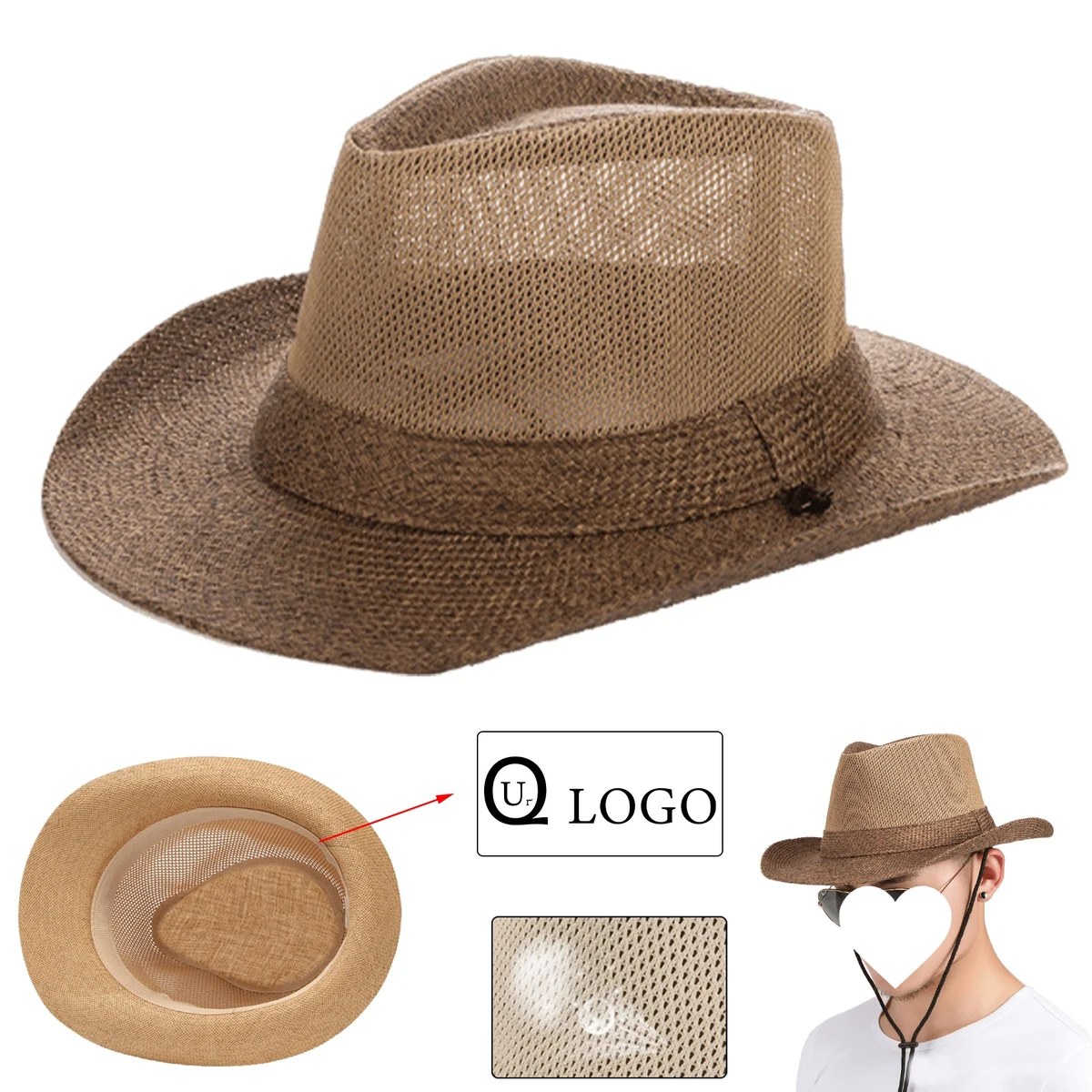 Men'S Summer Ventilate Sun Protective Straw Hat 1