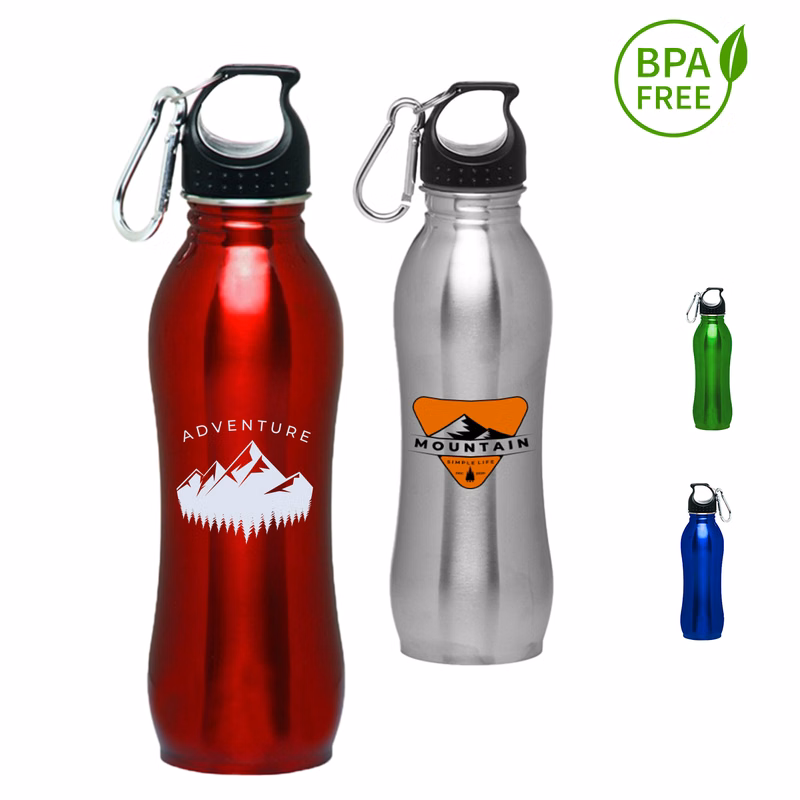 25 oz. BPA free Stainless Steel Sports Bottles w/ Carabiner
