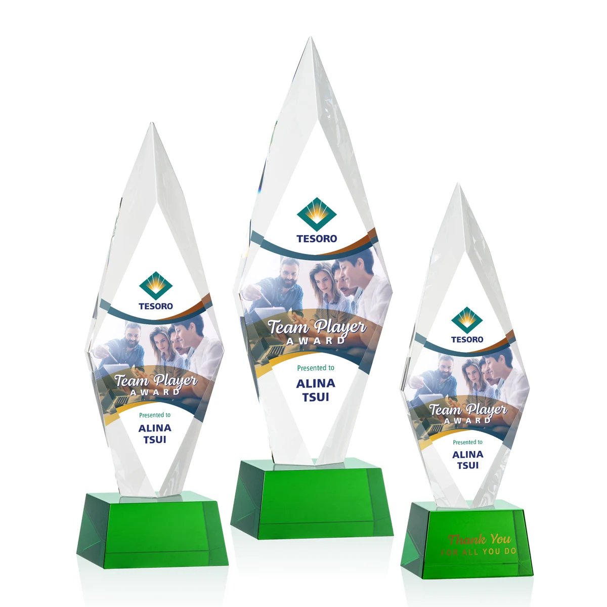 Manilow VividPrint™ Award on Robson Base - Green 1