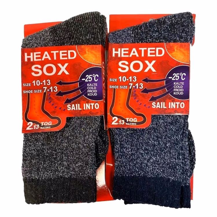 Men's Heated Thermal Socks - Black/Navy