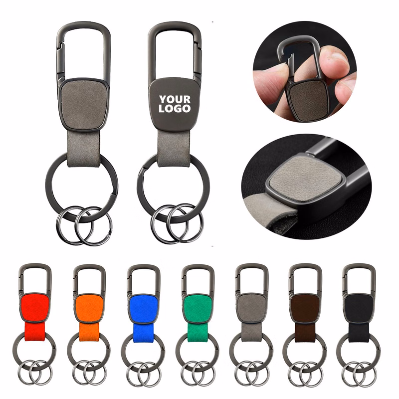 Leather Spring Snap Key Chain