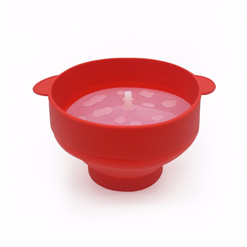 Collapsible Silicone Microwave Popcorn Bowl With Lid