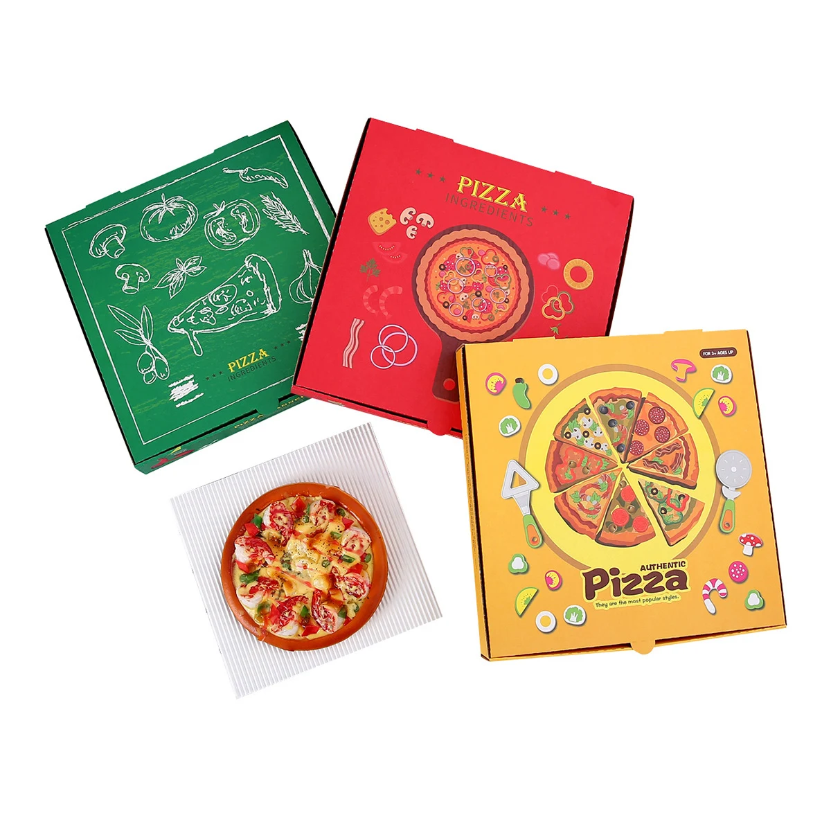 Full Color Kraft Corrugated Pizza Boxes 1