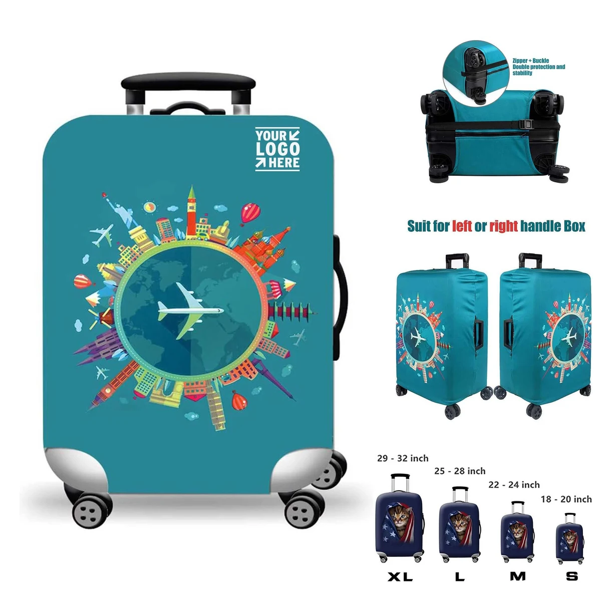 Elastic Double-sided Opening Washable Travel Luggage Cover 1