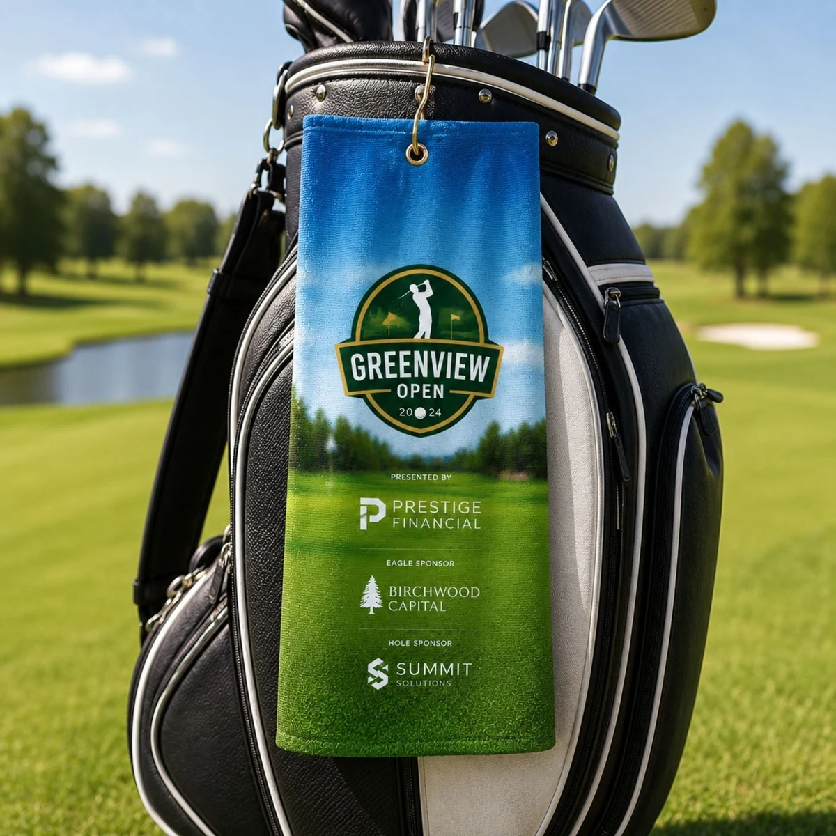 24 Hr Express Ship - Microfiber Dri-Lite Terry Golf Towel, Finished size 6x15, Trifold 1