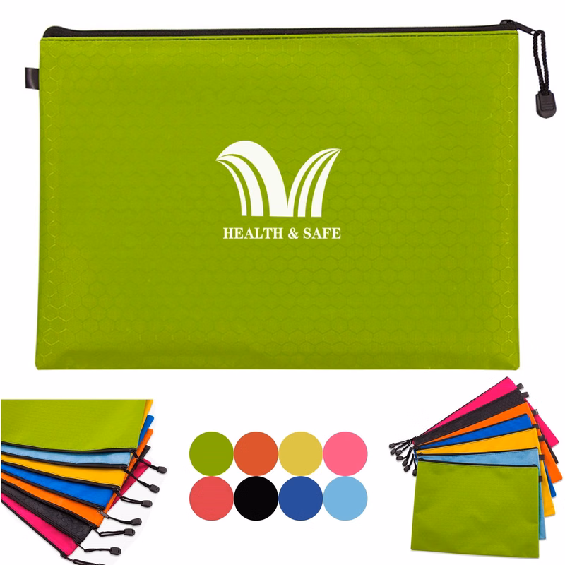 Portable Water Resistant Document Envelope With Zipper