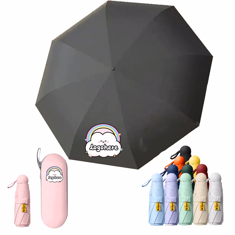 MOQ 30 Auto Open Compact Umbrella Sun Rain Dual Use