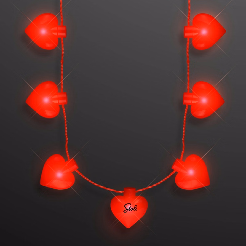 Valentine Hearts String Lights Necklace