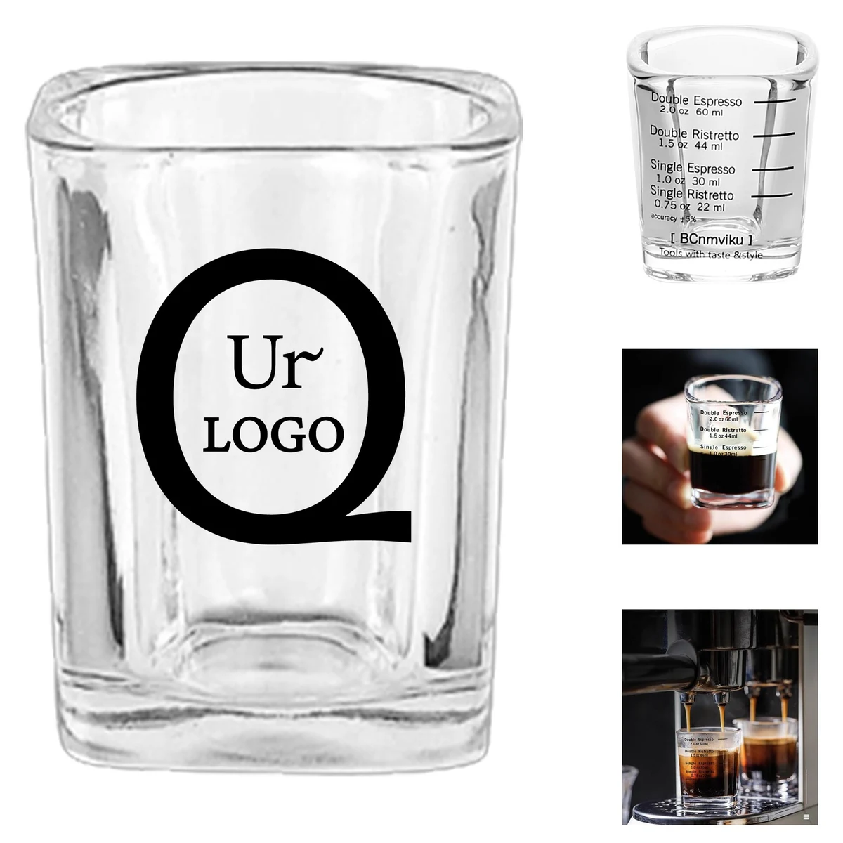 2 Ounce Espresso Shot Glasses W/Measurement 1