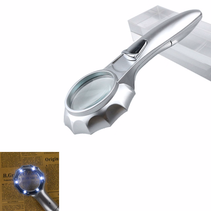 Handheld 4X75mm Illuminated Pocket Magnifier