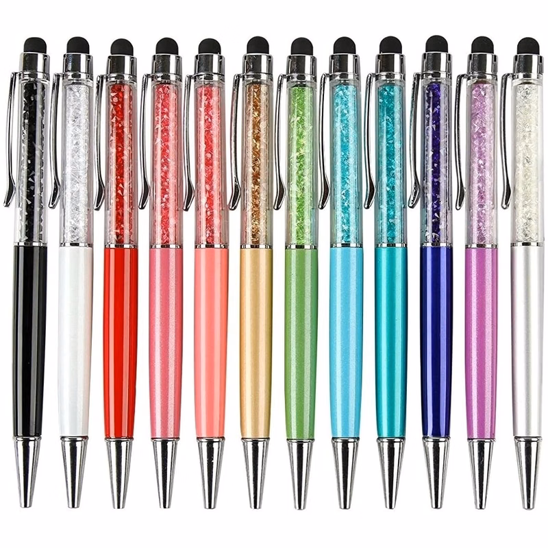 2-In-1 Slim Crystal Diamond Stylus Ballpoint Pen