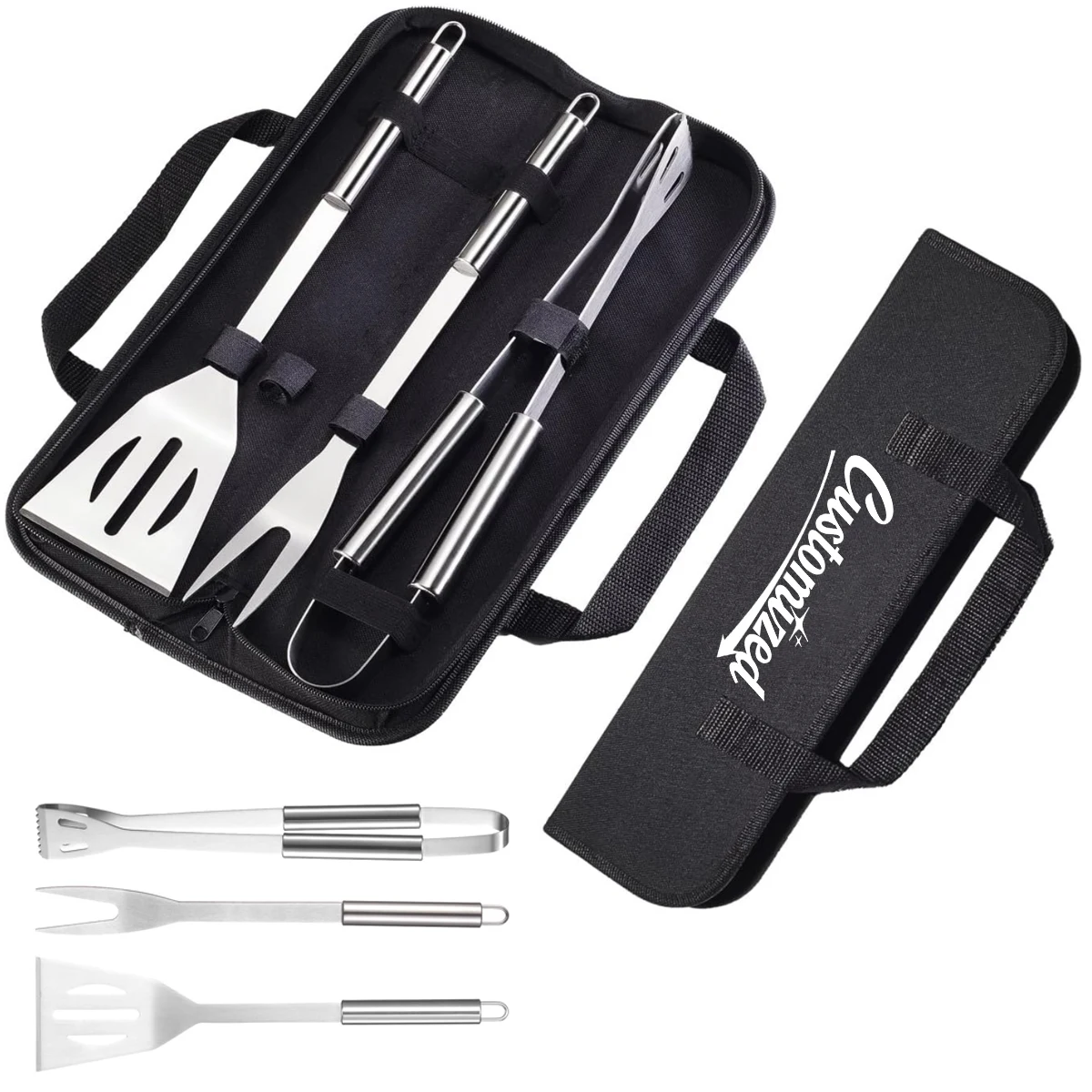 3 Piece Stainless Steel BBQ Tool Set with Carry Case 1