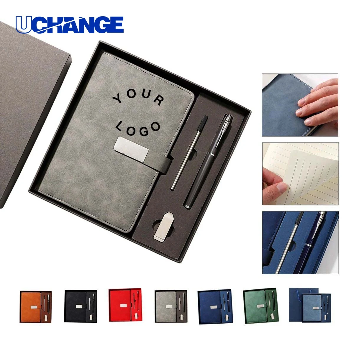 Portable Faux Leather Notebook Journal with Snap Design 1