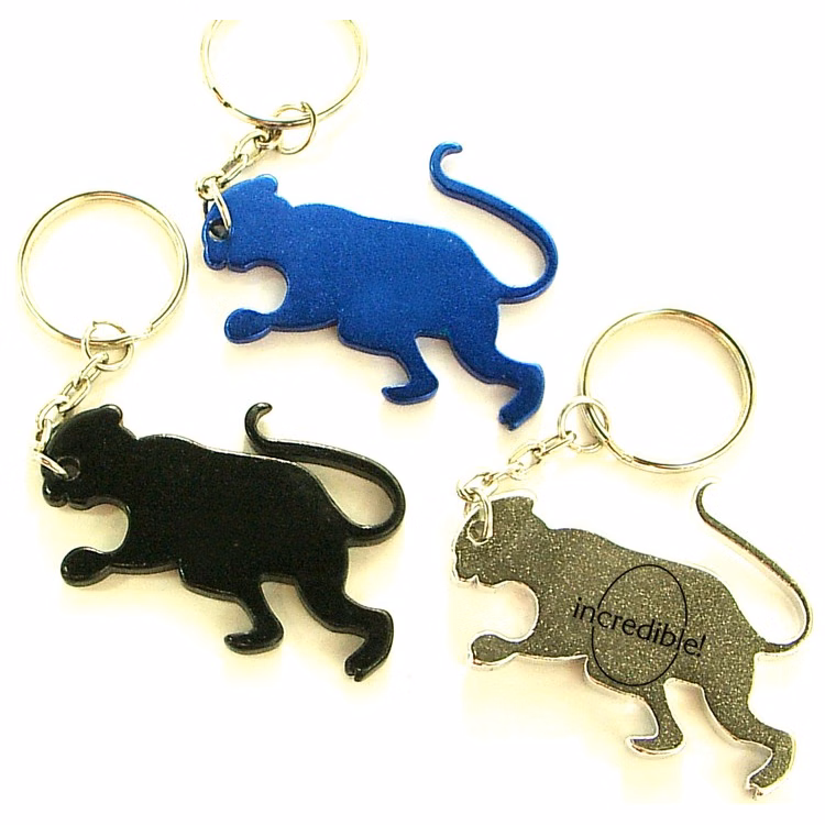 Monkey shape bottle opener with key chain.