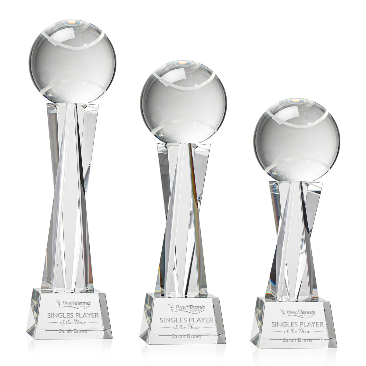 Tennis Ball Award on Grafton Base - Clear 1