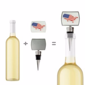 Full Imprint Round Rectangle Medal Wine Stopper Cork