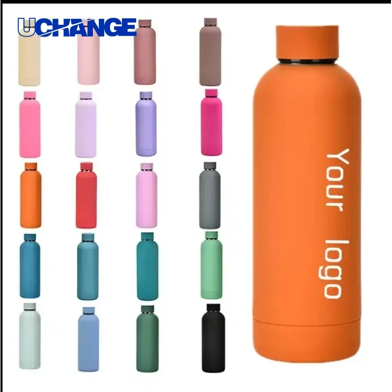 17oz Stainless Steel Bottle with Silicone Sleeve for Sports & Commuting, custom water bottle with logo imprint 1