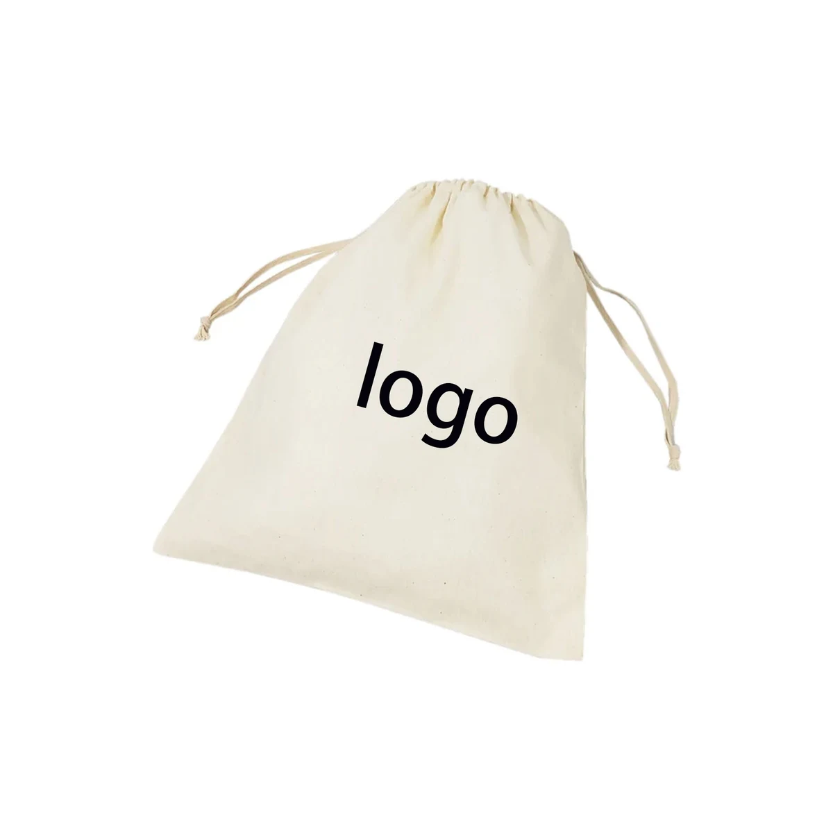 White Canvas Bag With Drawstring 1