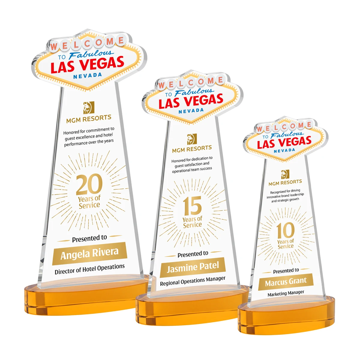 Las Vegas VividPrint™ Award on Alberton Base - Amber 1