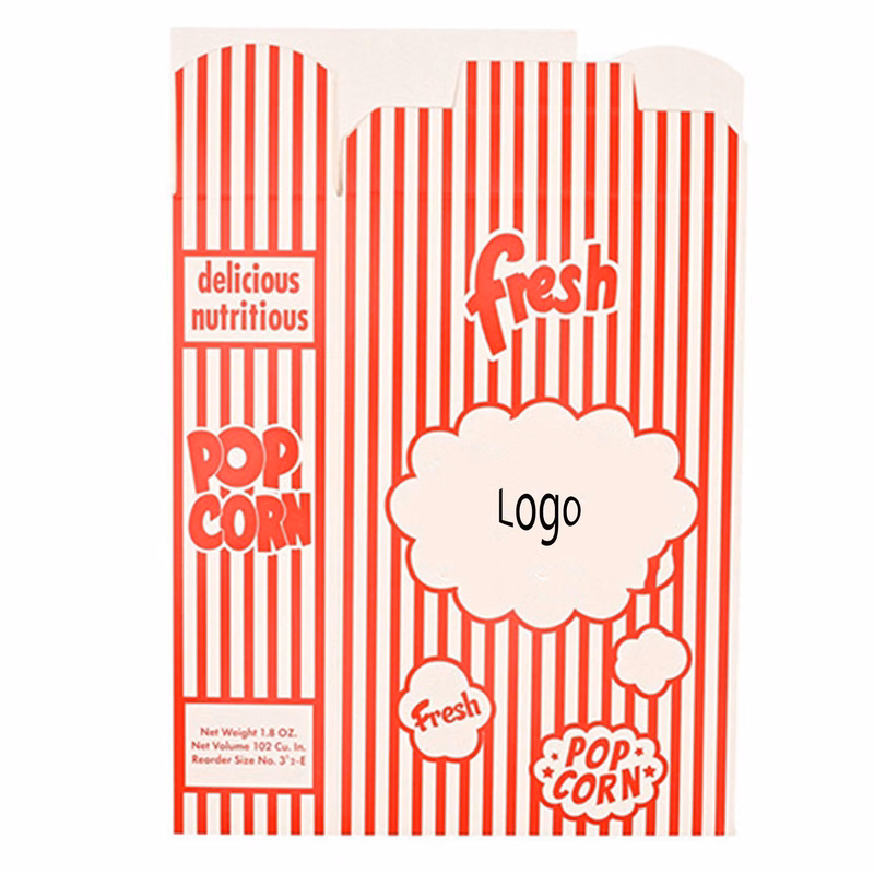 Red & White Striped Popcorn Containers for Movie Night