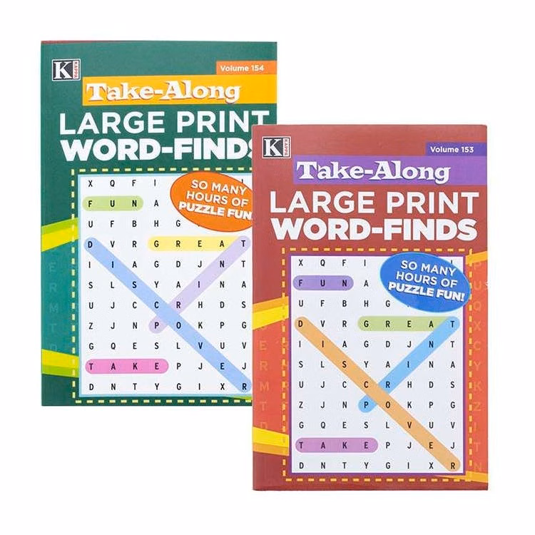 Take-Along Large Print Word Find Puzzle Books - Two Titles