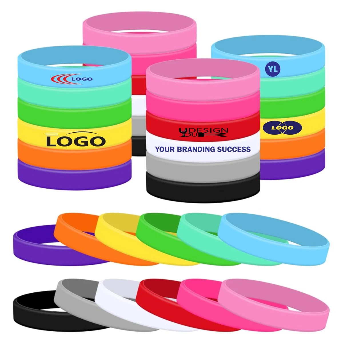 Custom Solid Color Silicone Wristbands 1