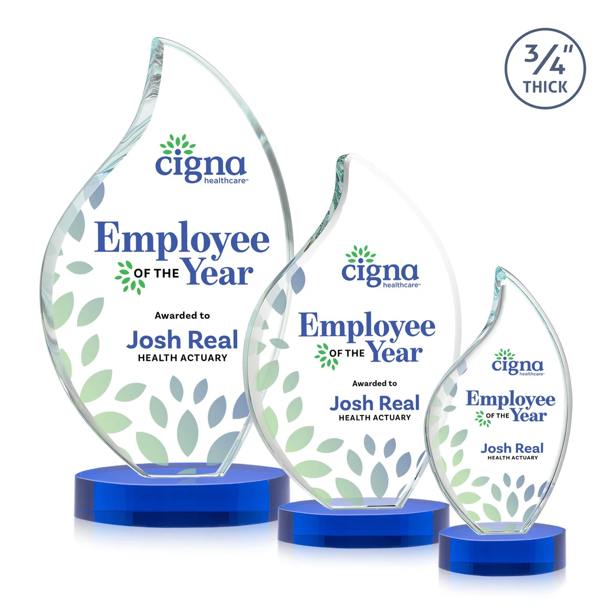 Odessy Flame VividPrint™ Award on Alberton Base - Blue 1