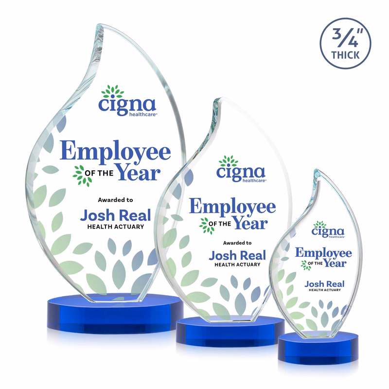 Odessy Flame VividPrint™ Award on Alberton Base - Blue