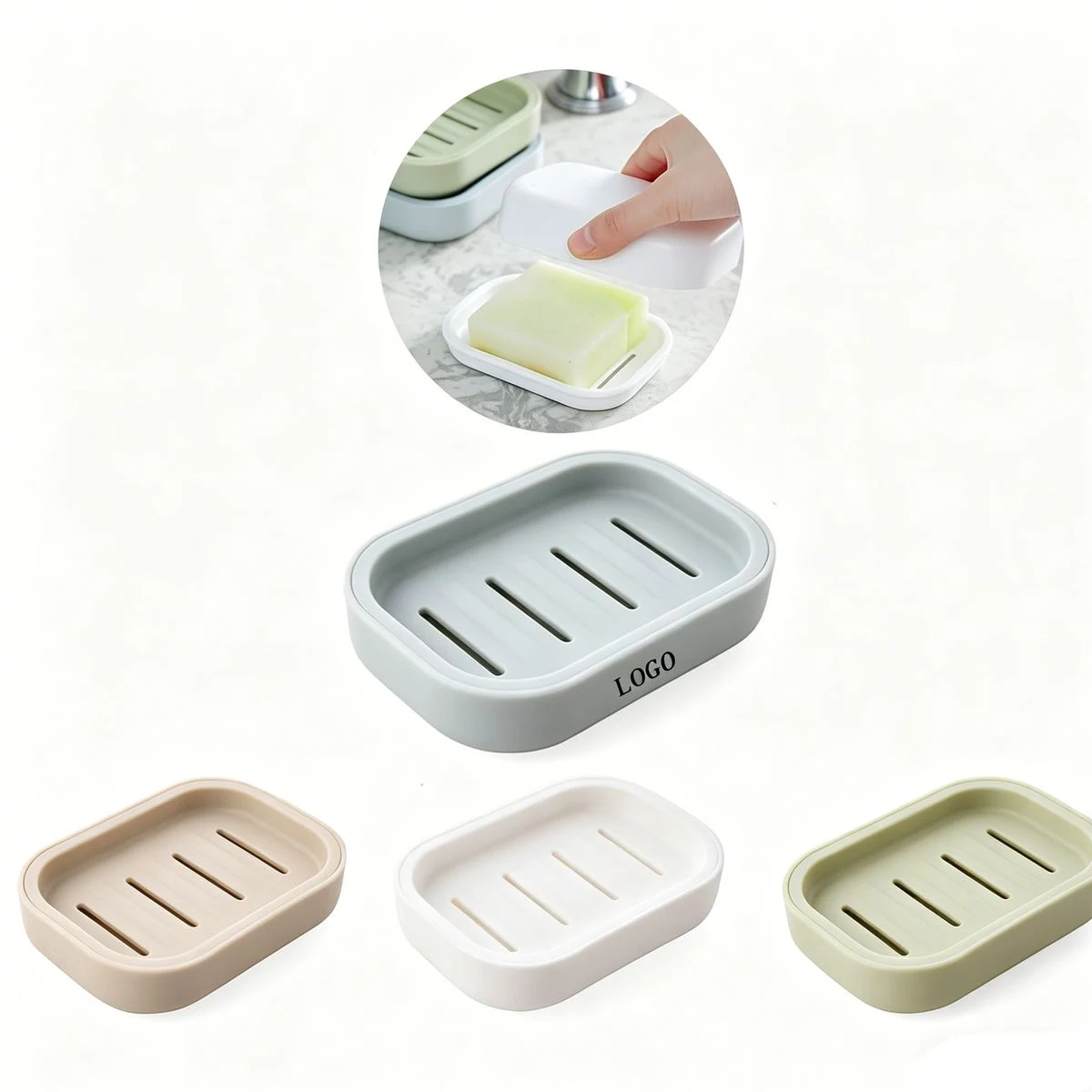 Plastic Soap Dish Double Layer Drain Holder 1
