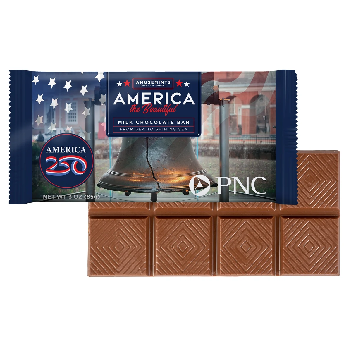 America 250 Flow Wrapped 3 oz Chocolate Bar 1