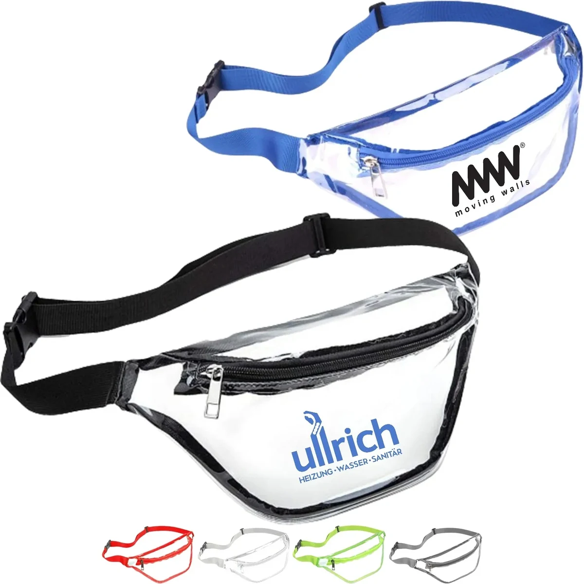 Clear Transparent PVC Fanny Pack Bag W/Zipper Pocket 1