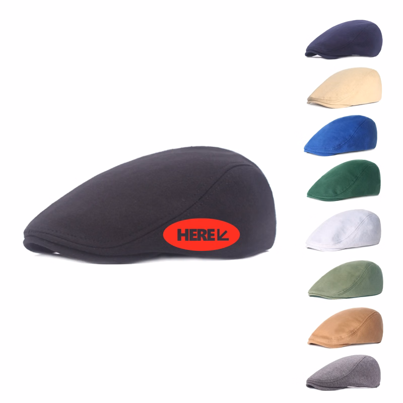 Cotton Adjustable Newsboy Hat Flat Cap