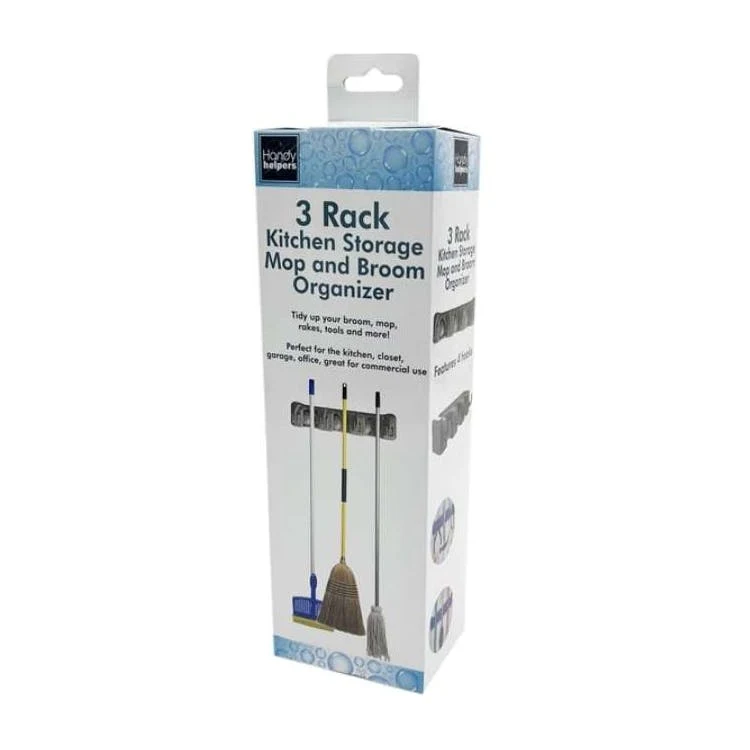 Kitchen Storage Mop and Broom Organizers - 3 Rack 1