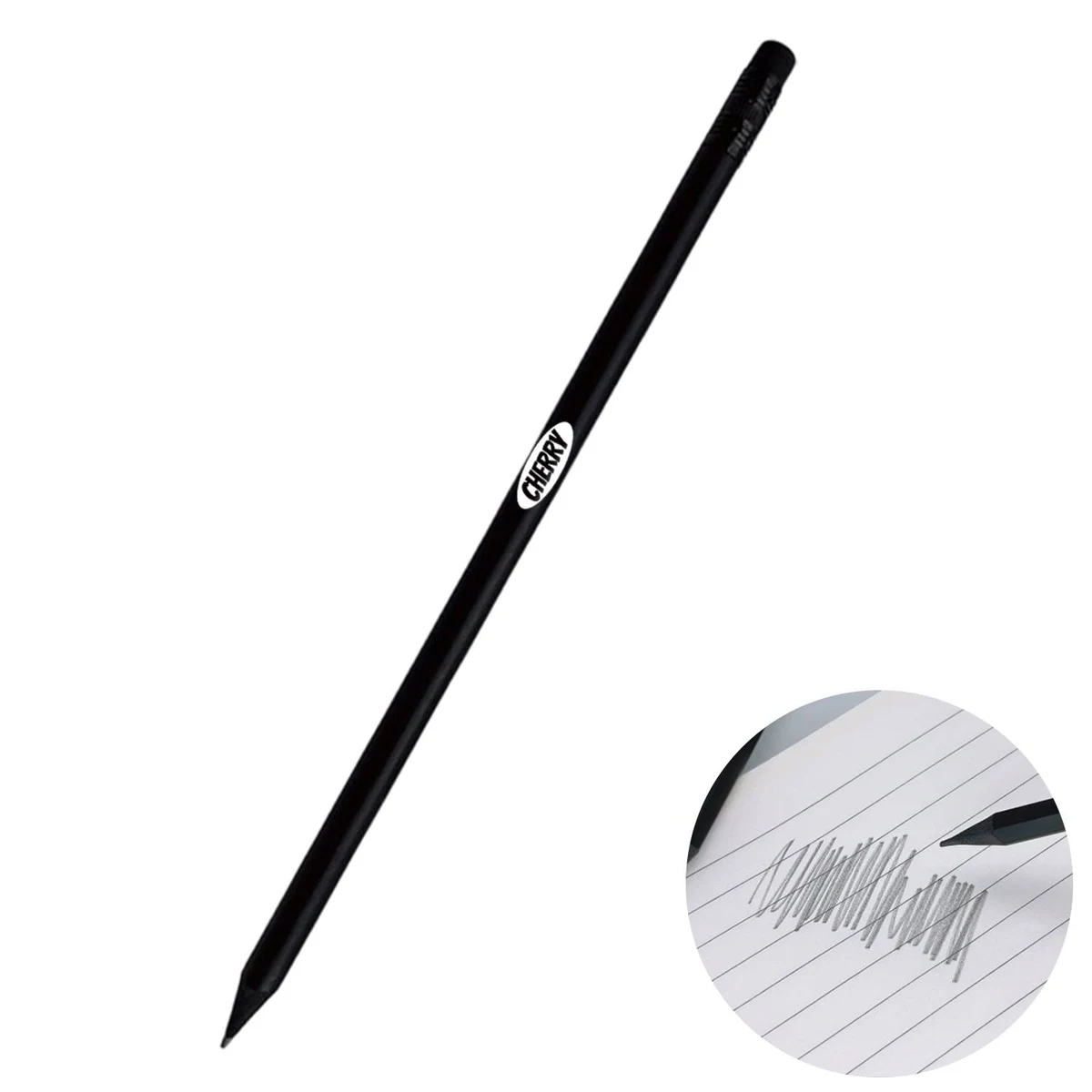 Black Wood Matte Pencil with Eraser 1