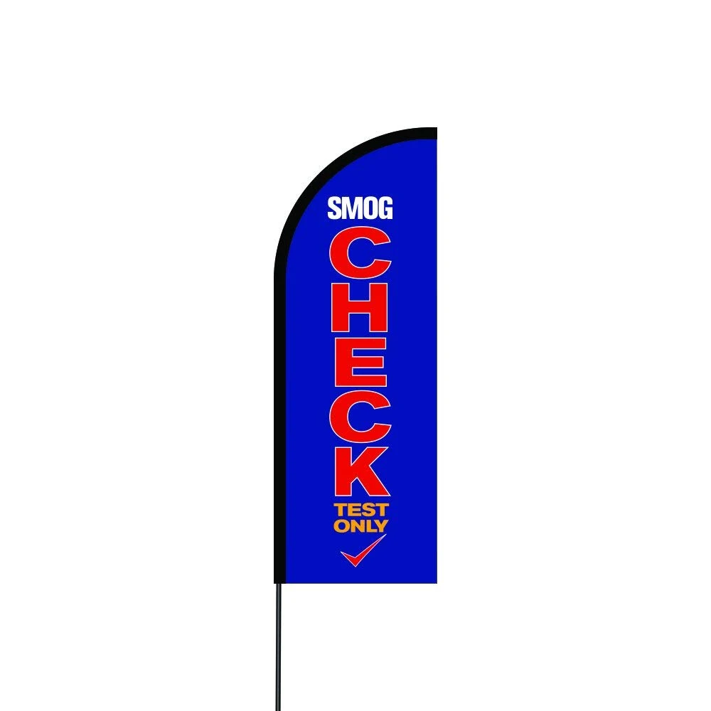 Smog Check Test Only 2 Flag Kit Hardware 11' Feet Feather Flag Sign Outdoor Banner 1