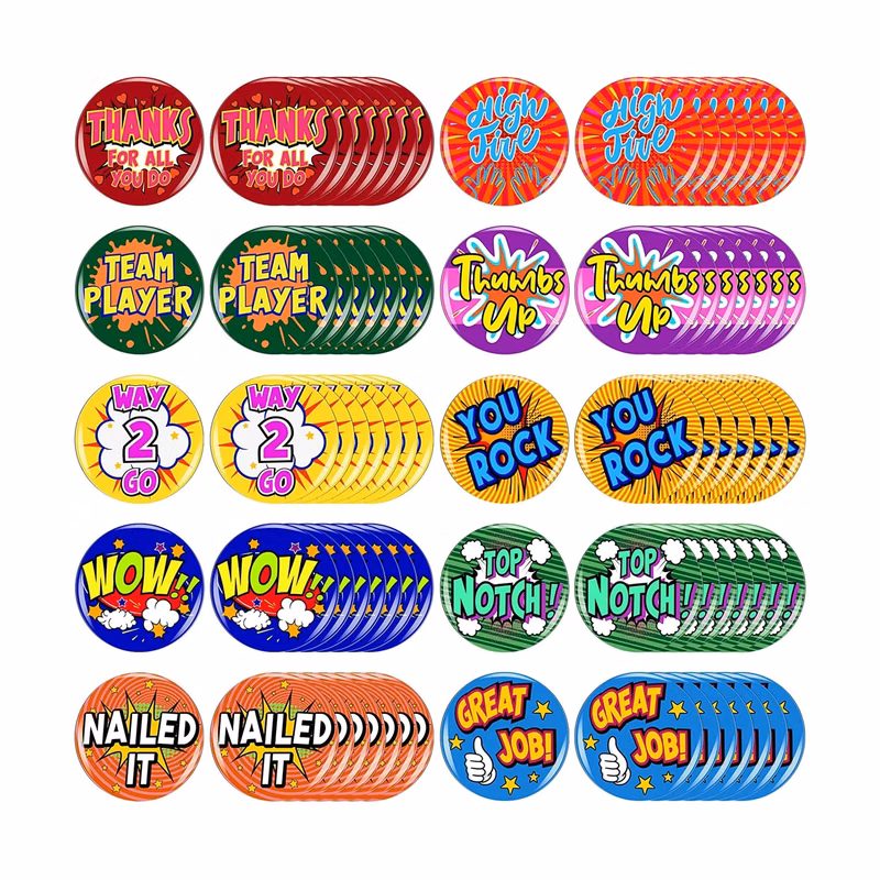 MOQ20 2.3" Round Plastic/Tinplate Full-Color Pin Badge