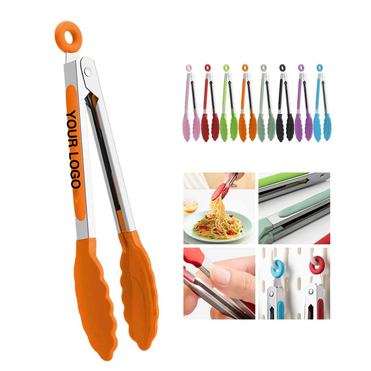 Stainless Steel Kitchen Tongs with Silicone Handle 1