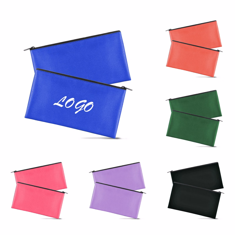 Leather Zippered Bag For Storing Documents