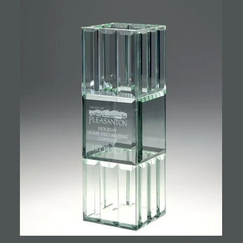 Jade Glass Trophy with Starlight Vase - Medium 1