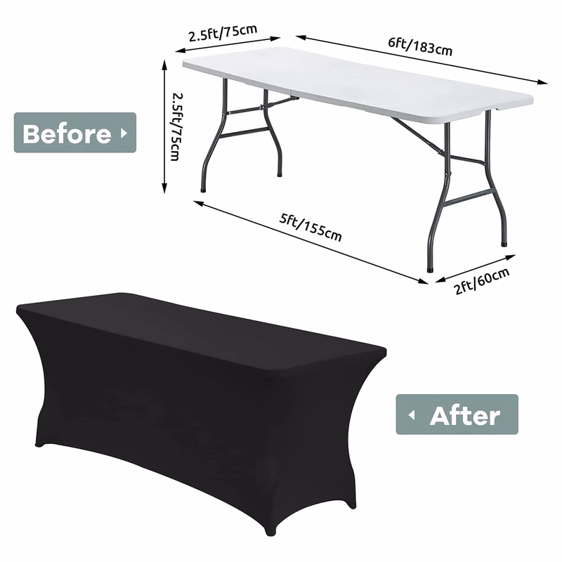 MOQ 1pcs 6ft Sublimation Stretch Tablecloth
