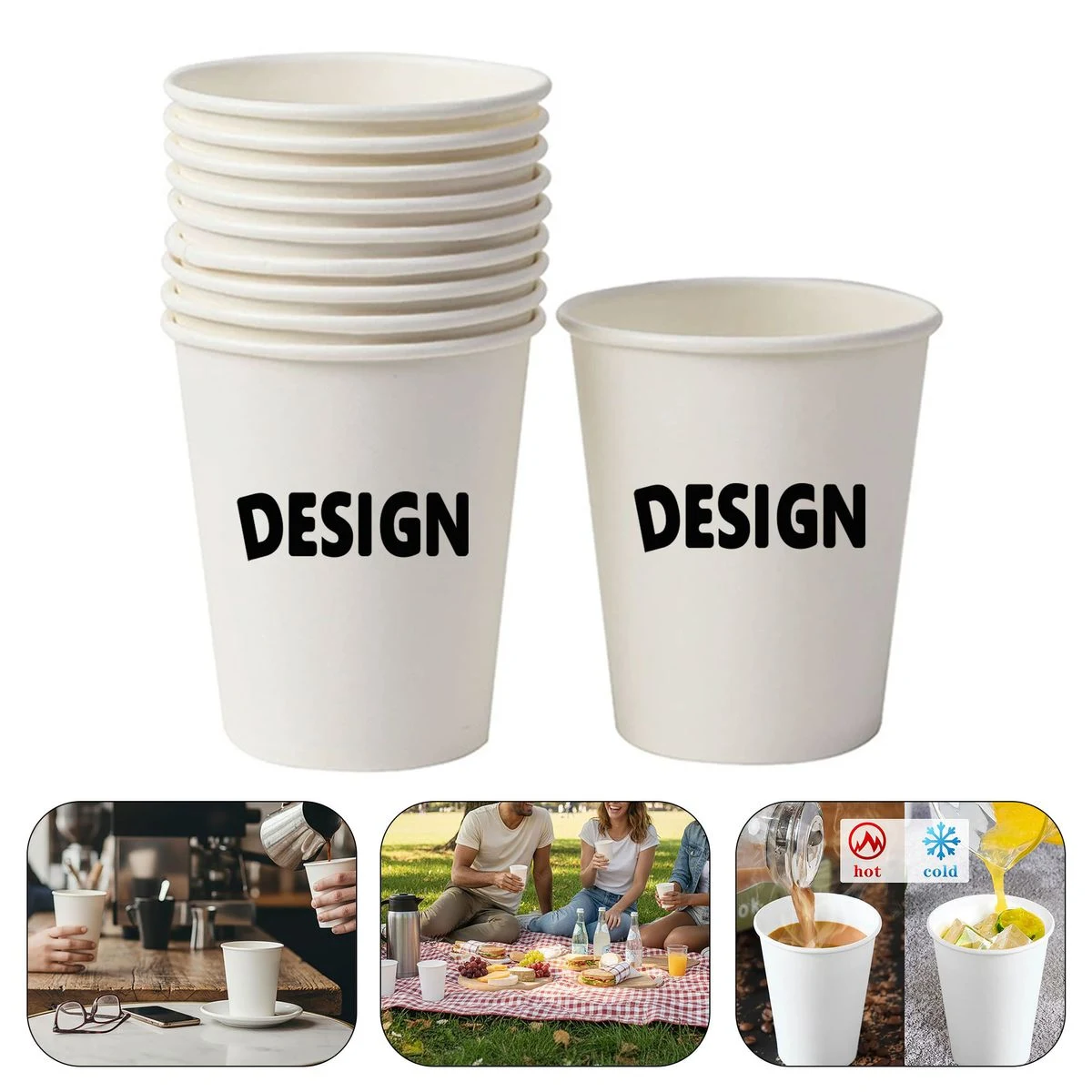 9oz Leak-proof White Paper Cup 1