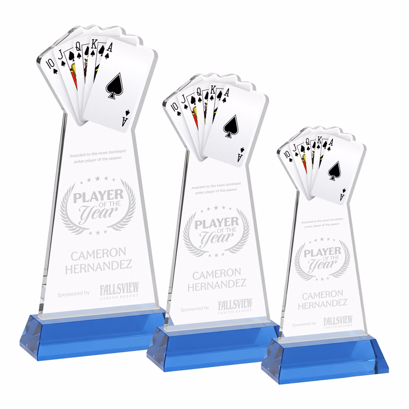 Poker Award on Hartford Base - Sky Blue