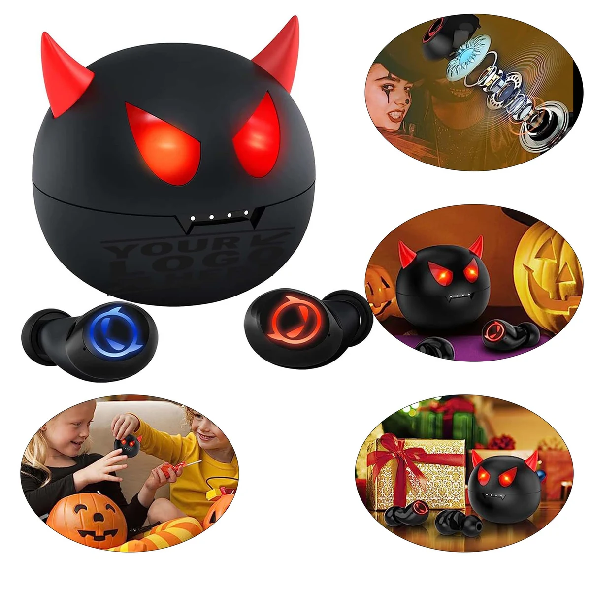 Bluetooth Little Devil Headphones with Charging Case 1