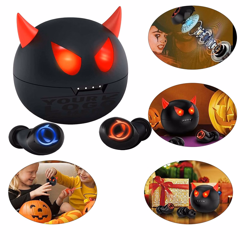 Bluetooth Little Devil Headphones with Charging Case