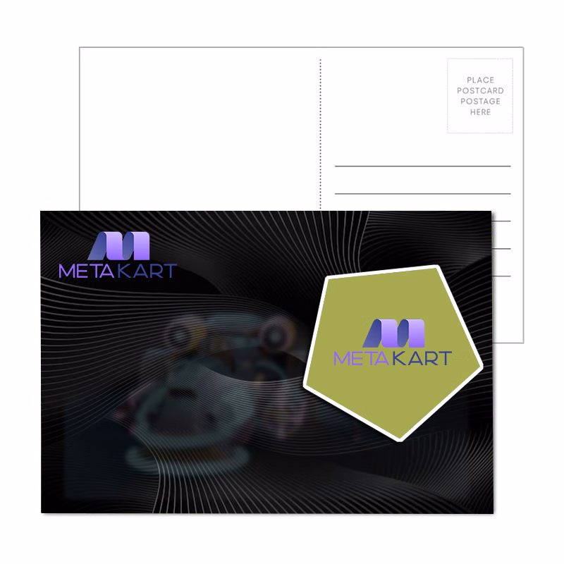 Post Card With Full-Color Golf Luggage Tag