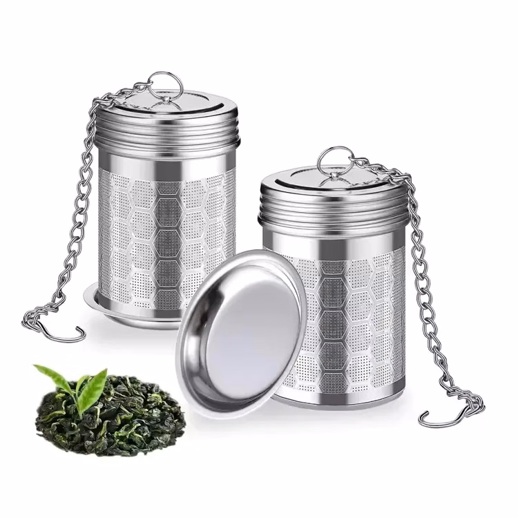 304 Stainless Steel Threaded Lid Loose Leaf Tea Steeper