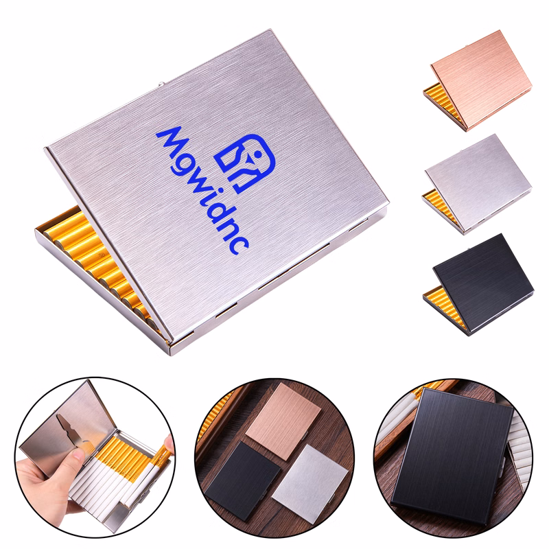 Premium Stainless Steel Slim Flip Top Cigarette Case - Moisture Proof