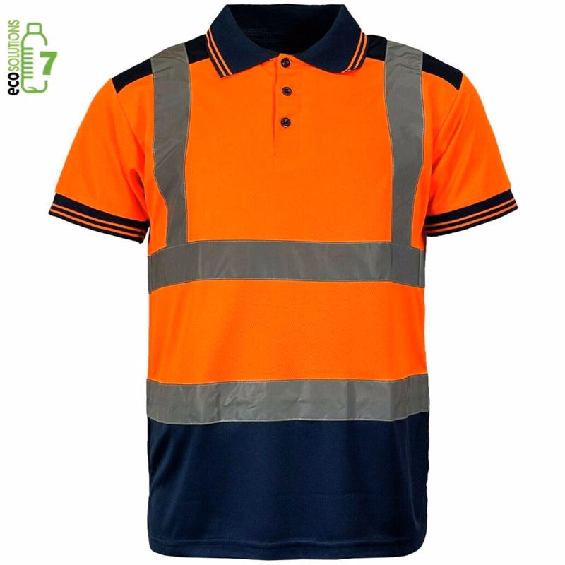 rPET Class 2 Earth-Friendly Color Block Reflective Safety Polo