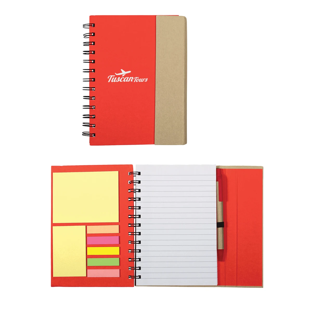 Spiral Notebook With Sticky Notes & Pen 5.75" x 7.25" 1