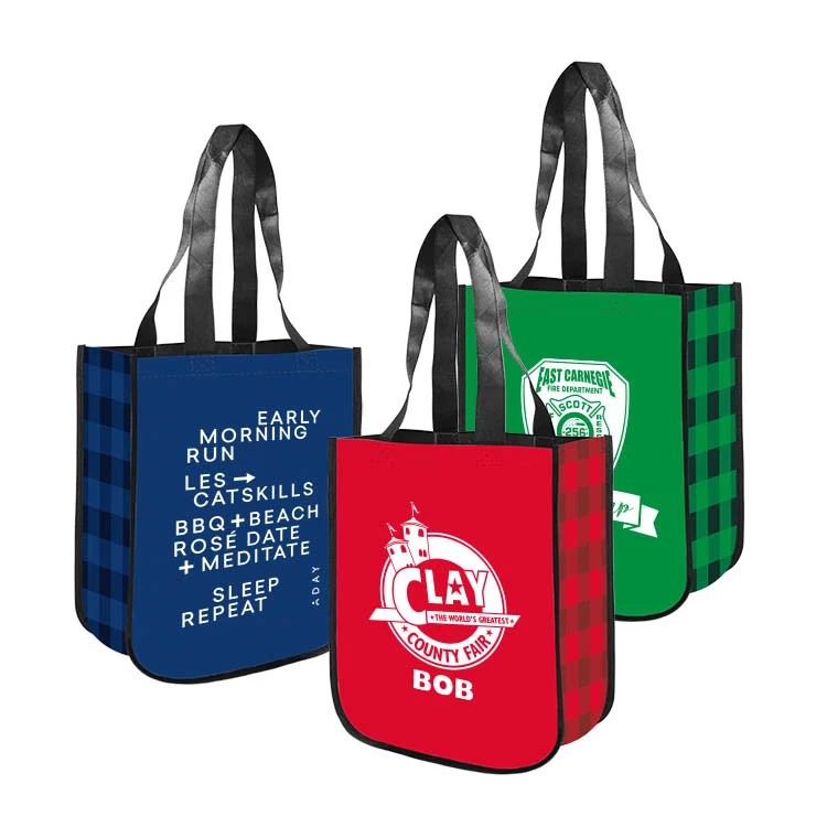 LOW MOQ US STOCK Lulu Lemon Style 130GSM Laminated Tote Bag 1